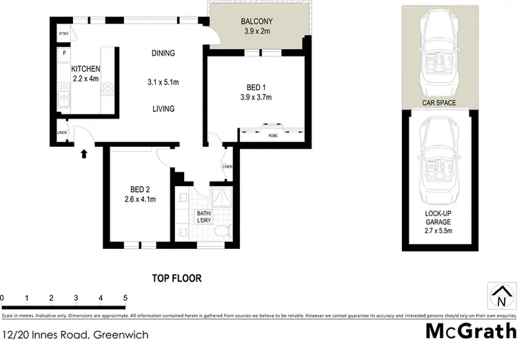Floorplan of Homely apartment listing, 12/20 Innes Road, Greenwich NSW 2065