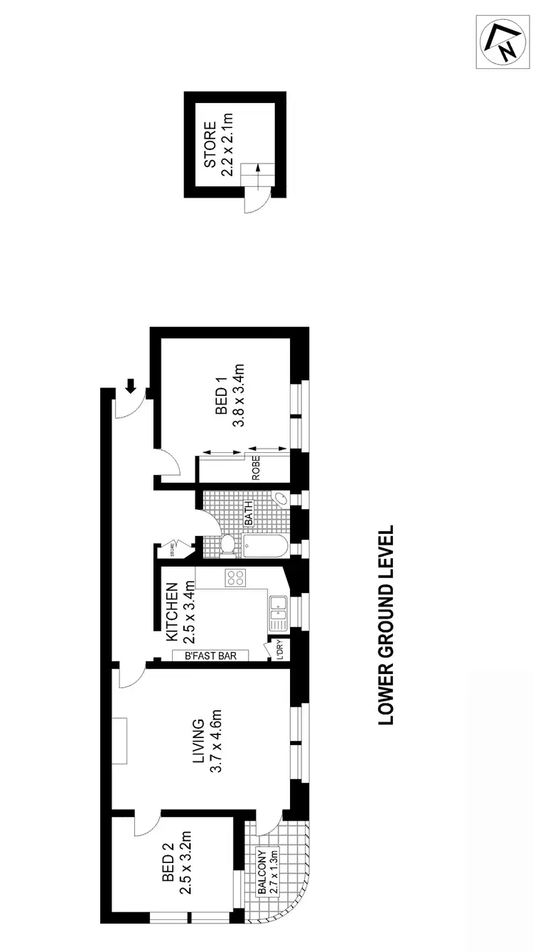Floorplan of Homely apartment listing, 1/54 Bellevue Road, Bellevue Hill NSW 2023