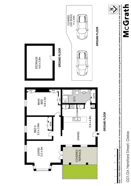 Floorplan of Homely apartment listing, G01/2A Hereford Street, Glebe NSW 2037
