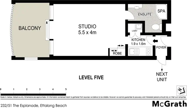 Floorplan of Homely studio listing, 232/51 The Esplanade, Ettalong Beach NSW 2257