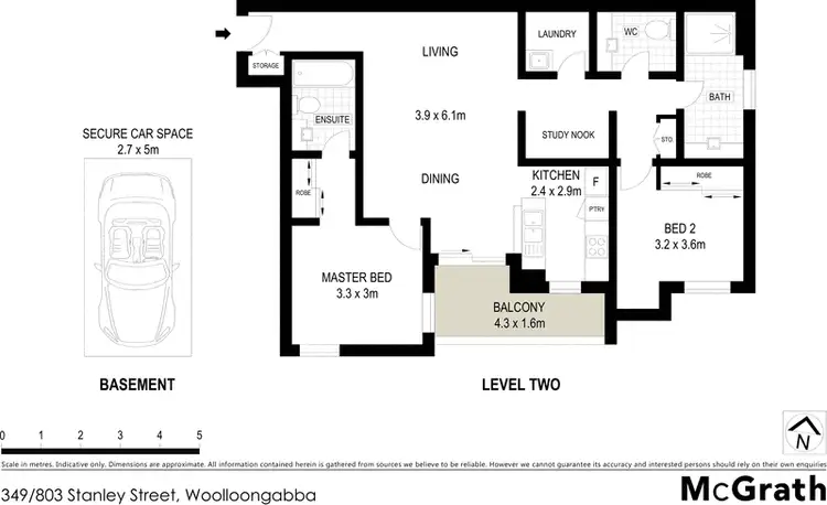 Floorplan of Homely apartment listing, 349/803 Stanley Street, Woolloongabba QLD 4102