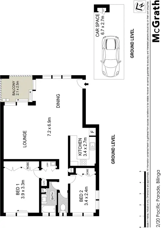 Floorplan of Homely apartment listing, 2/20 Pacific Parade, Bilinga QLD 4225