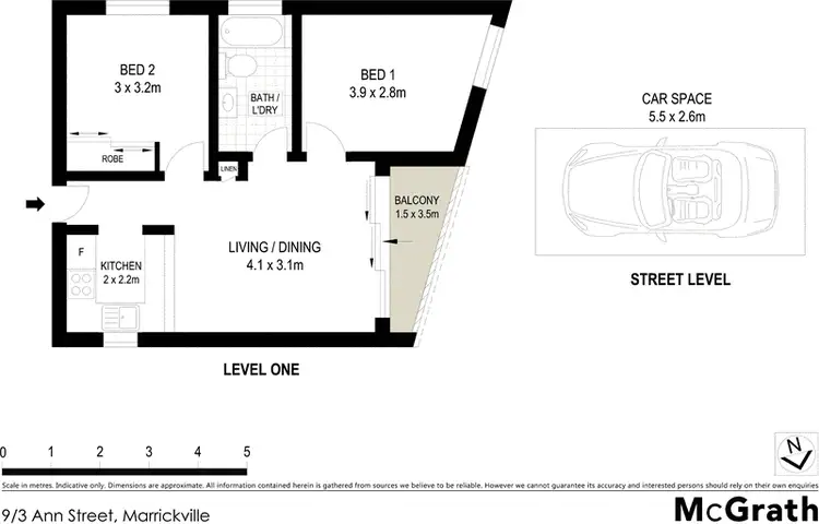 Floorplan of Homely apartment listing, 9/3 Ann Street, Marrickville NSW 2204