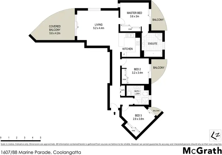 Floorplan of Homely apartment listing, 1607/88 Marine Parade, Coolangatta QLD 4225
