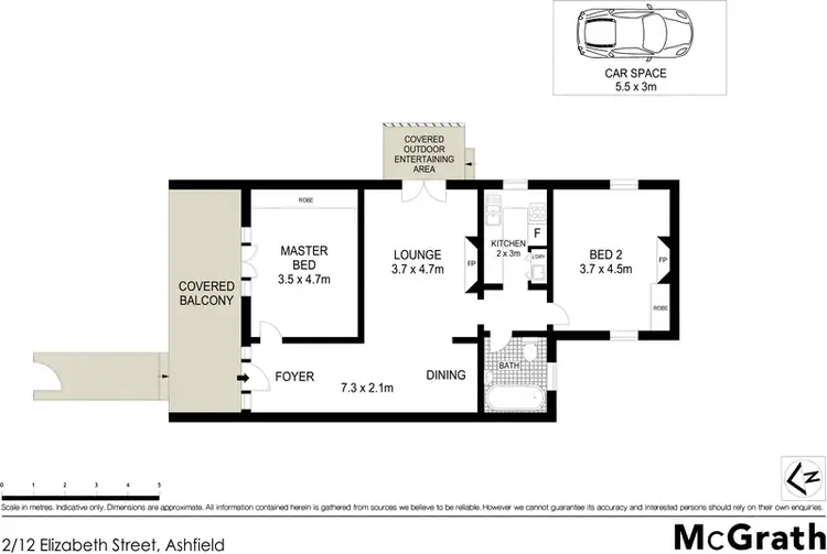 Floorplan of Homely apartment listing, 2/12 Elizabeth Street, Ashfield NSW 2131