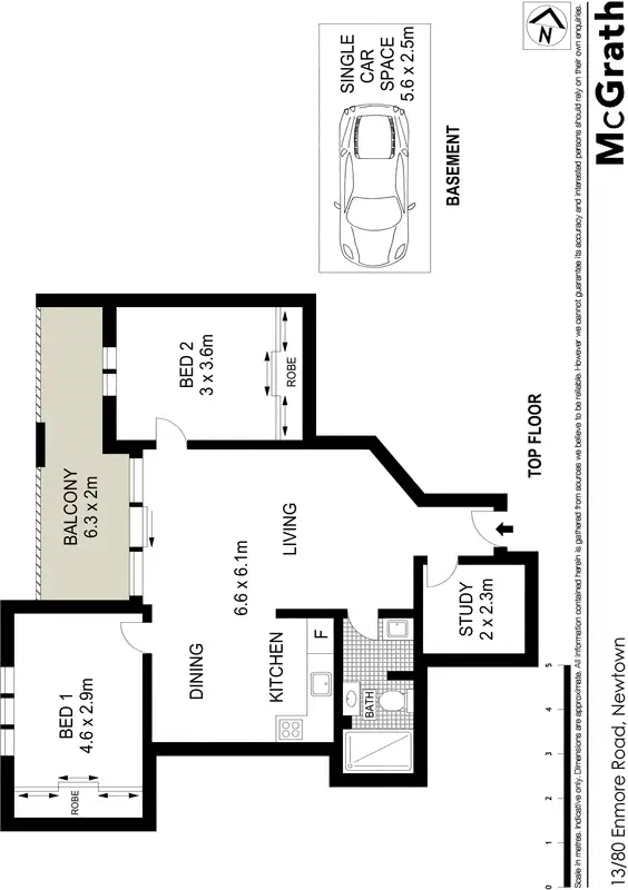 Floorplan of Homely apartment listing, 13/80 Enmore Road, Newtown NSW 2042