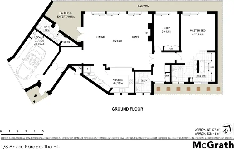 Floorplan of Homely apartment listing, 1/8 Anzac Parade, The Hill NSW 2300