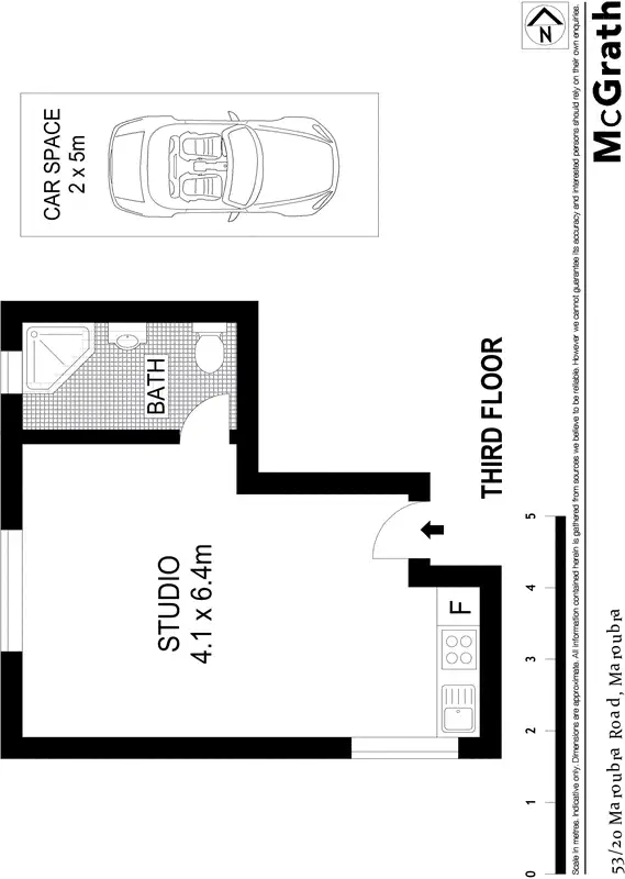 Floorplan of Homely studio listing, 53/20 Maroubra Road, Maroubra NSW 2035