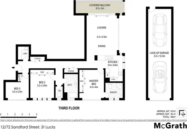 Floorplan of Homely apartment listing, 12/72 Sandford Street, St Lucia QLD 4067