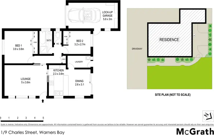 Floorplan of Homely villa listing, 1/9 Charles Street, Warners Bay NSW 2282