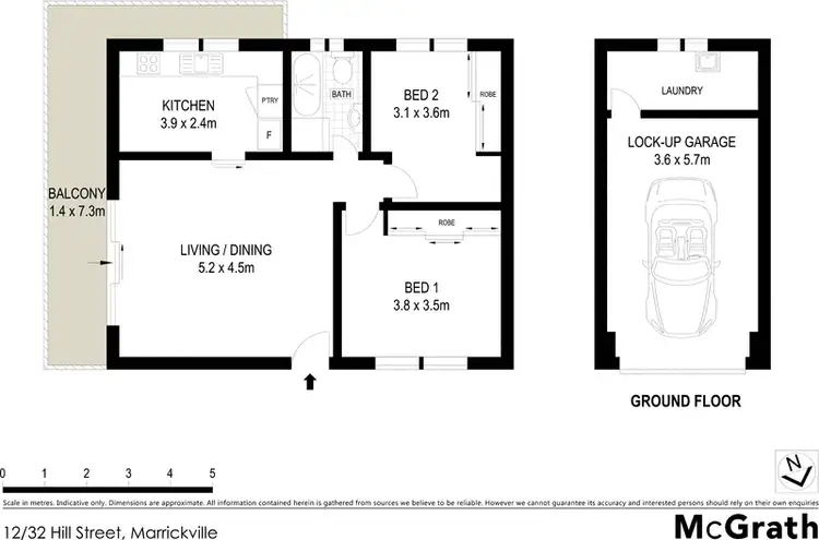 Floorplan of Homely apartment listing, 12/32 Hill Street, Marrickville NSW 2204