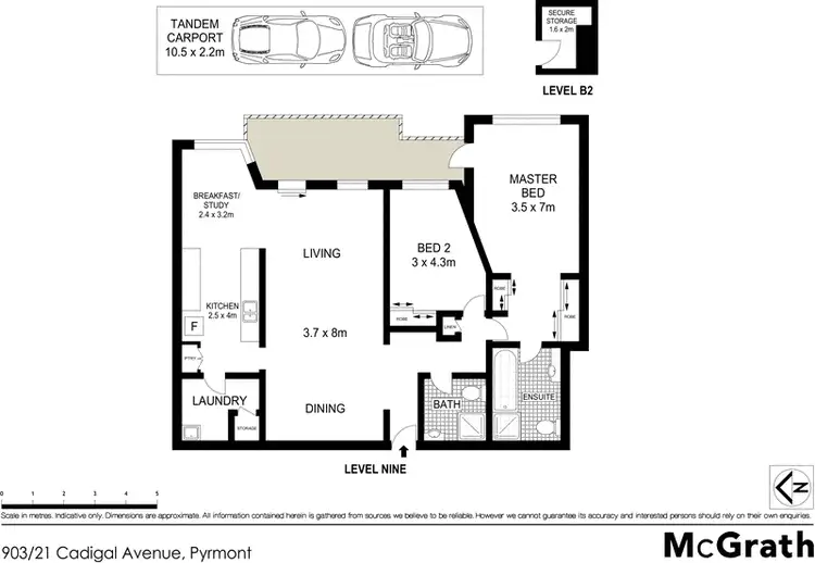 Floorplan of Homely apartment listing, 903/21 Cadigal Avenue, Pyrmont NSW 2009