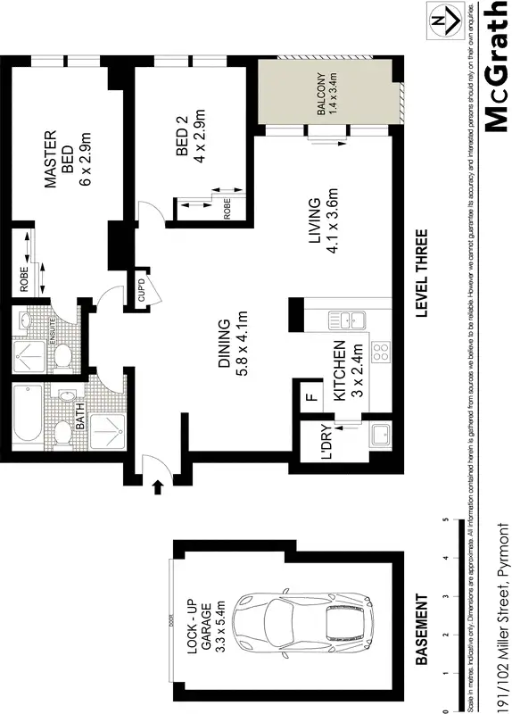 Floorplan of Homely apartment listing, 191/102 Miller Street, Pyrmont NSW 2009
