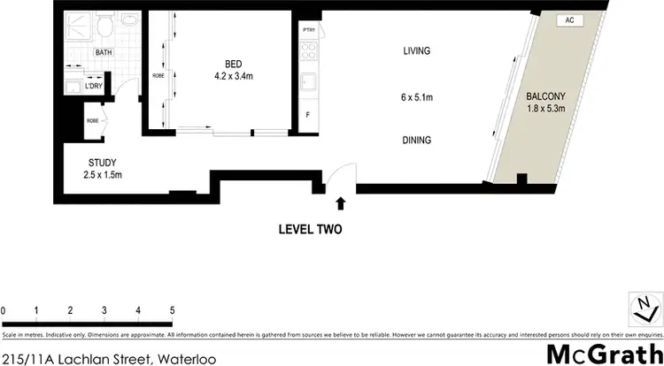 Floorplan of Homely apartment listing, 215/11A Lachlan Street, Waterloo NSW 2017