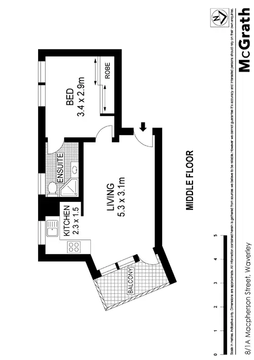 Floorplan of Homely apartment listing, 8/1A Macpherson Street, Waverley NSW 2024
