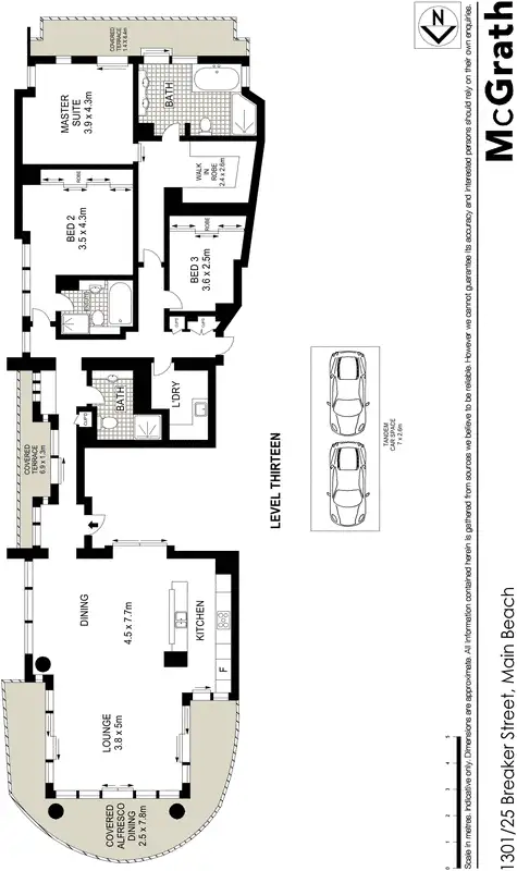 Floorplan of Homely apartment listing, 1301/25 Breaker Street, Main Beach QLD 4217