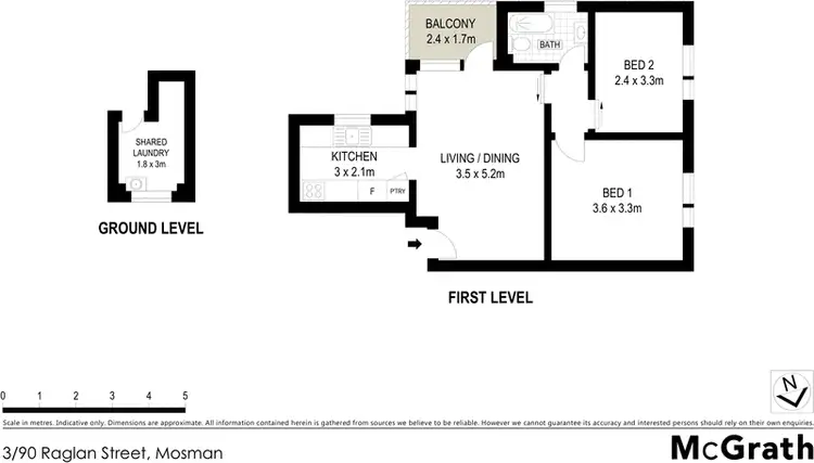 Floorplan of Homely apartment listing, 3/90 RAGLAN Street, Mosman NSW 2088