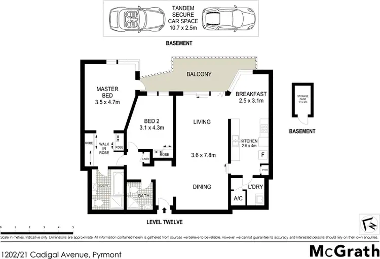 Floorplan of Homely apartment listing, 1202/21 Cadigal Avenue, Pyrmont NSW 2009