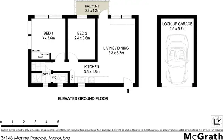 Floorplan of Homely apartment listing, 3/148 Marine Parade, Maroubra NSW 2035