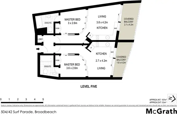 Floorplan of Homely apartment listing, 504/42 Surf Parade, Broadbeach QLD 4218