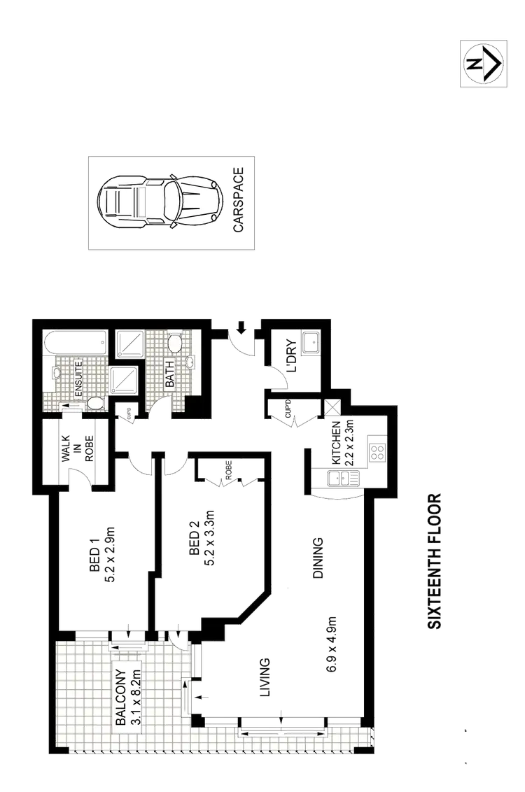 Floorplan of Homely apartment listing, 1608/183 Kent Street, Sydney NSW 2000