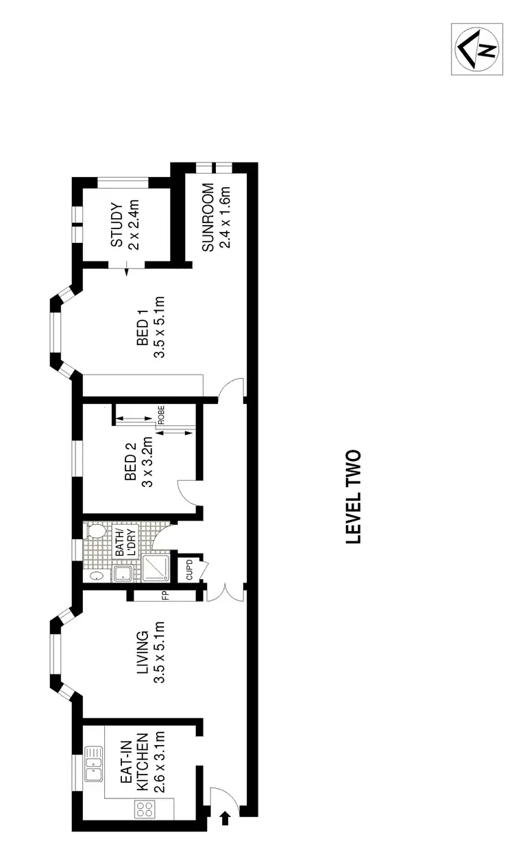 Floorplan of Homely apartment listing, 8/101 O'Sullivan Road, Rose Bay NSW 2029
