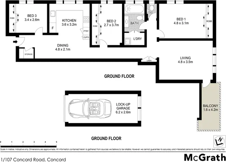 Floorplan of Homely apartment listing, 1/107 Concord Road, Concord NSW 2137