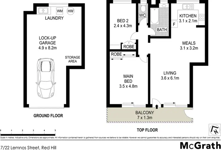 Floorplan of Homely apartment listing, 7/22 Lemnos Street, Red Hill QLD 4059