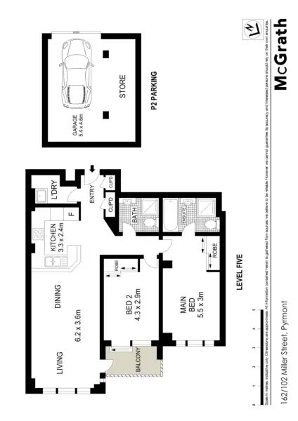 Floorplan of Homely apartment listing, 162/102 Miller Street, Pyrmont NSW 2009