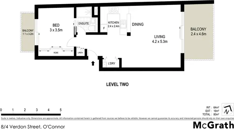Floorplan of Homely apartment listing, 8/4 Verdon Street, O'connor ACT 2602