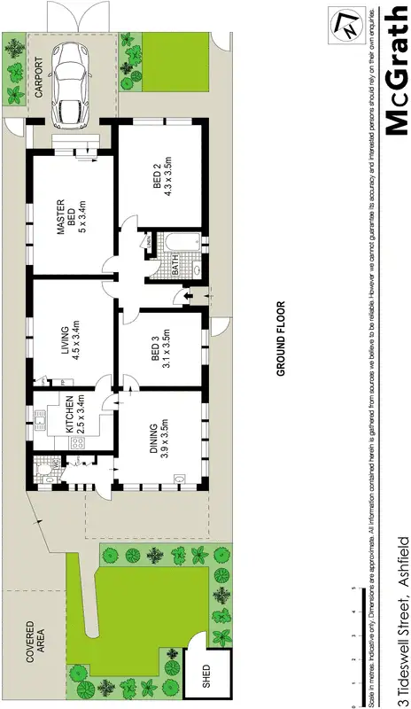 Floorplan of Homely house listing, 3 Tideswell Street, Ashfield NSW 2131