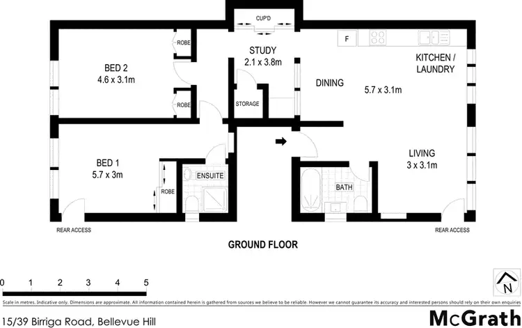 Floorplan of Homely apartment listing, 15/39 Birriga Road, Bellevue Hill NSW 2023