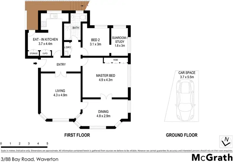 Floorplan of Homely apartment listing, 3/88 Bay Road, Waverton NSW 2060
