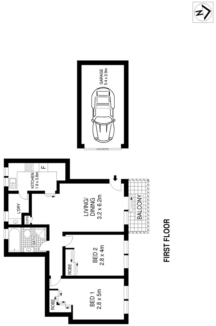 Floorplan of Homely apartment listing, 4/146 Oberon Street, Coogee NSW 2034