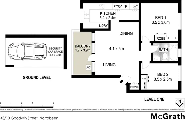 Floorplan of Homely apartment listing, 43/10 Goodwin Street, Narrabeen NSW 2101
