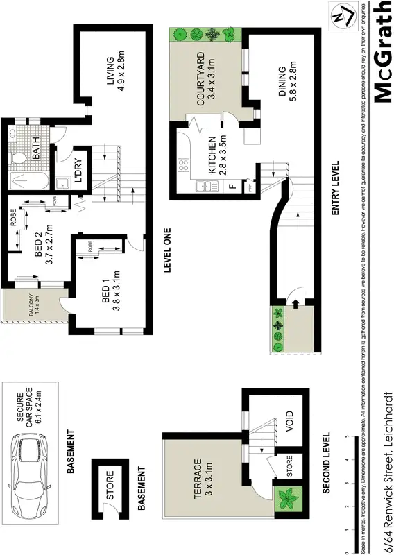 Floorplan of Homely townhouse listing, 6/64 Renwick Street, Leichhardt NSW 2040