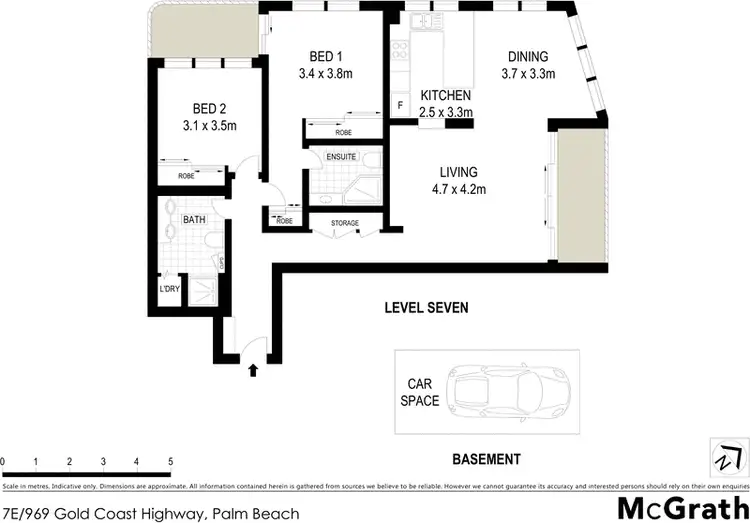 Floorplan of Homely apartment listing, 7E/969 Gold Coast Highway, Palm Beach QLD 4221