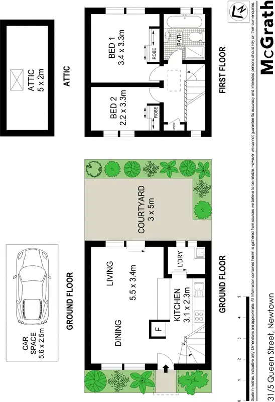 Floorplan of Homely townhouse listing, 31/5 Queen Street, Newtown NSW 2042