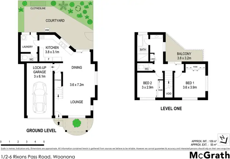 Floorplan of Homely townhouse listing, 1/2 Rixons Pass Road, Woonona NSW 2517