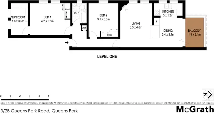 Floorplan of Homely apartment listing, 3/2B Queens Park Road, Queens Park NSW 2022