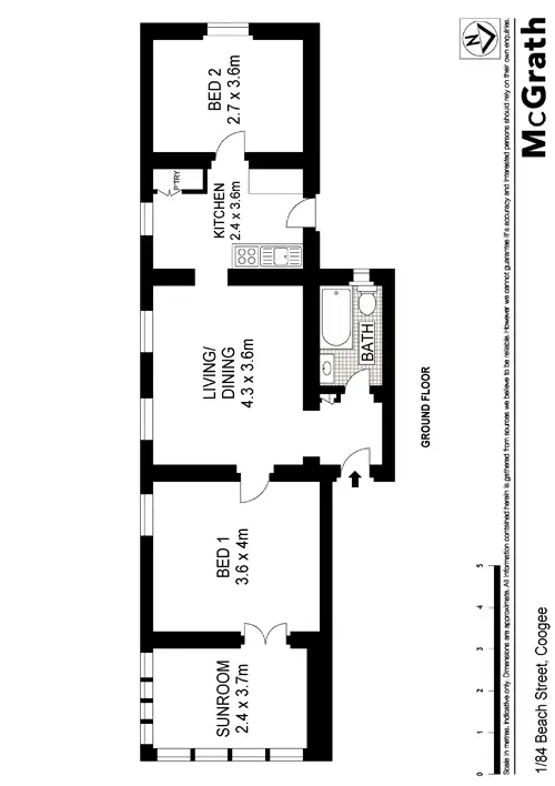 Floorplan of Homely apartment listing, 1/84 Beach Street, Coogee NSW 2034