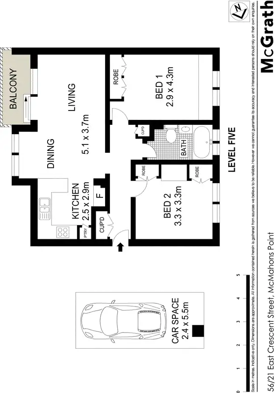 Floorplan of Homely apartment listing, 56/21 East Crescent Street, Mcmahons Point NSW 2060