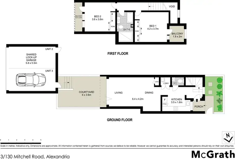 Floorplan of Homely townhouse listing, 3/130 Mitchell Road, Alexandria NSW 2015