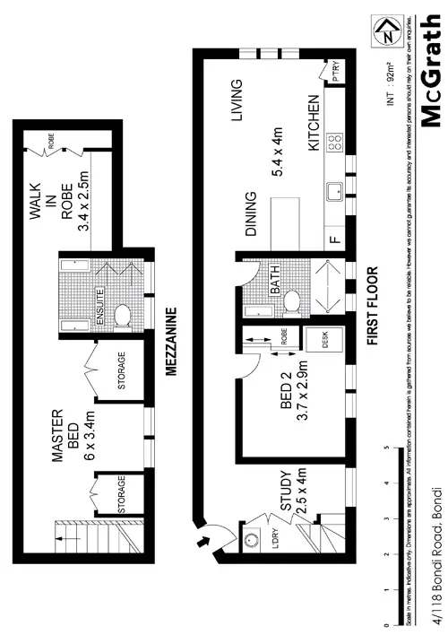 Floorplan of Homely apartment listing, 4/118 Bondi Road, Bondi NSW 2026