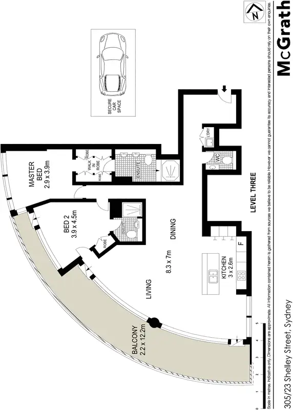Floorplan of Homely apartment listing, 305/23 Shelley Street, Sydney NSW 2000