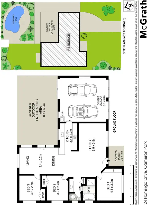 Floorplan of Homely house listing, 24 Flamingo Drive, Cameron Park NSW 2285