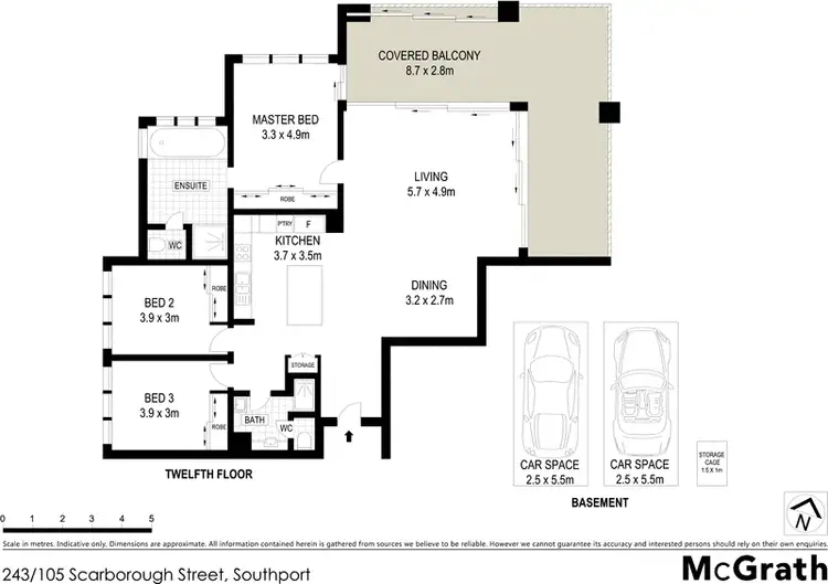 Floorplan of Homely apartment listing, 243/105 Scarborough Street, Southport QLD 4215