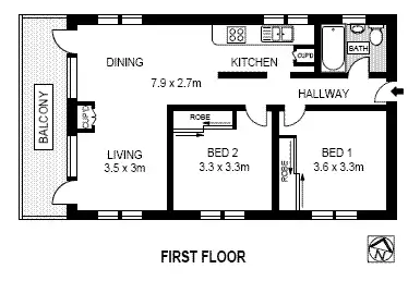 Floorplan of Homely apartment listing, 3/152 Ramsgate Avenue, Bondi Beach NSW 2026