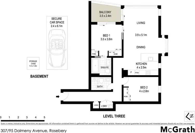 Floorplan of Homely apartment listing, 307/95 Dalmeny Avenue, Rosebery NSW 2018