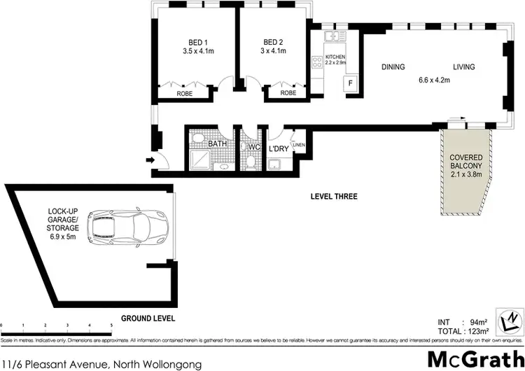 Floorplan of Homely apartment listing, 11/6 Pleasant Avenue, North Wollongong NSW 2500